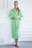 Халат махровый женский шаль р.54 100% хлопок светло-зеленый