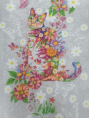 Набор полотенец (48*60 - 3 шт) рогожка Кошки в цветах (КР)